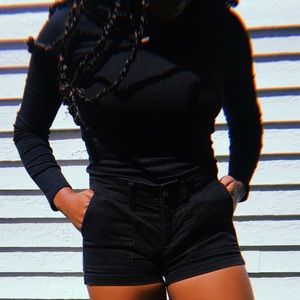 Black Arizona Jeans corduroy shorts.